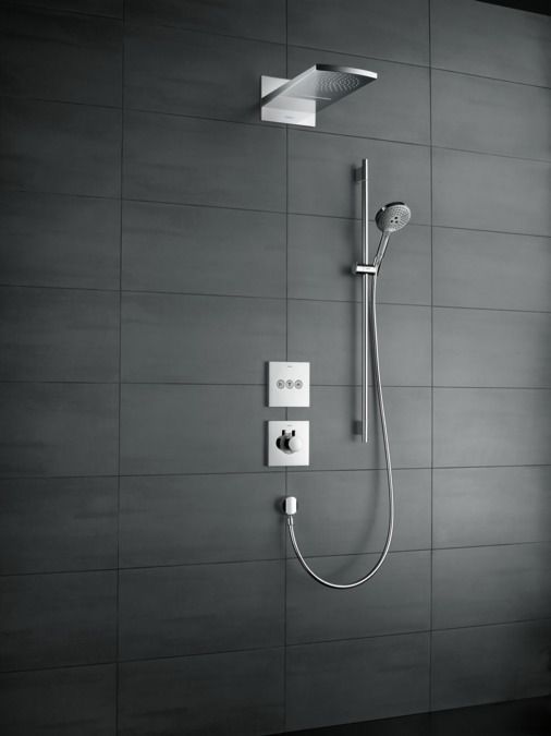 Квадратная наружная часть термостата Hansgrohe Shower Select Highflow 15760700 Цвет белый матовый