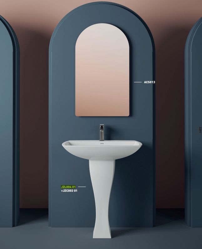 Раковина накладная ARTCERAM JAZZ JZL004 01 00 480 мм х 700 мм, c отверстием под смеситель, с переливом, белый глянцевый