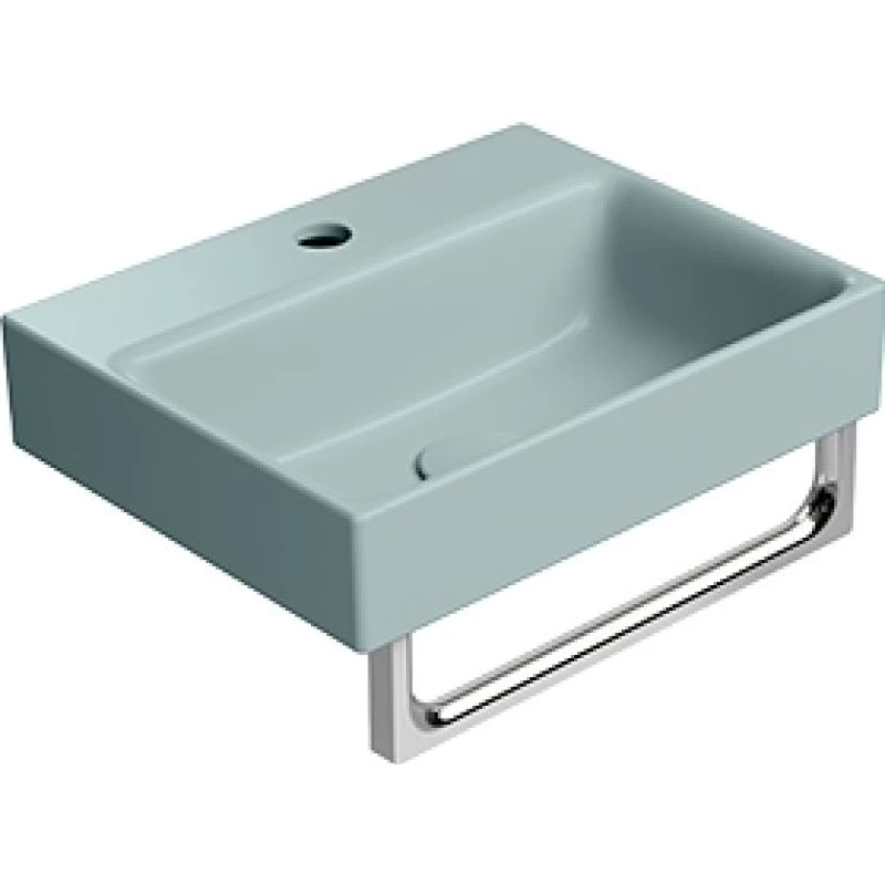 Раковина накладная/подвесная GSI NUBES 9684115 400 мм х 320 мм, с отверстием под смеситель, без перелива, цвет Ghiaccio Matte