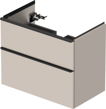 Тумба подвесная под раковину DURAVIT D-Neo DE435509191 784 мм х 452 мм, с выдвижным ящиком и выдвижным отделением, серо-коричневый матовый