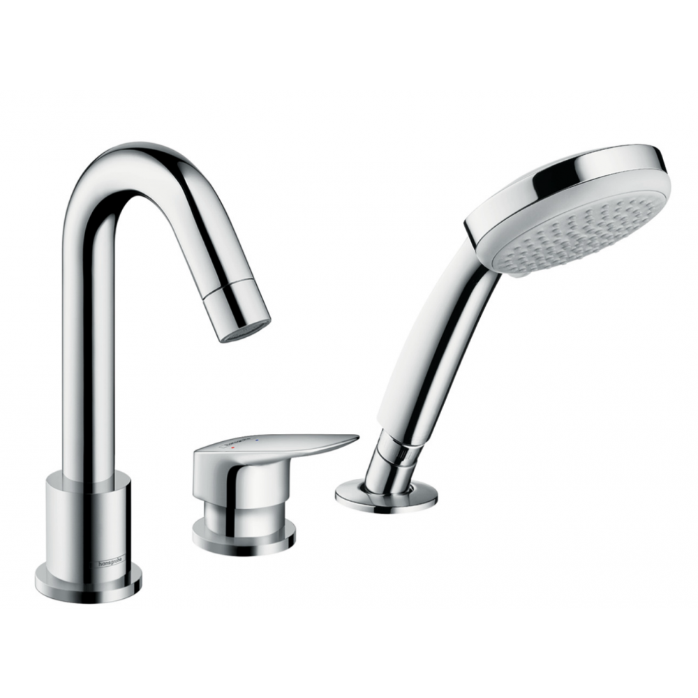 Смеситель на борт ванны на 3 отверстия Hansgrohe Logis 71313000 хром