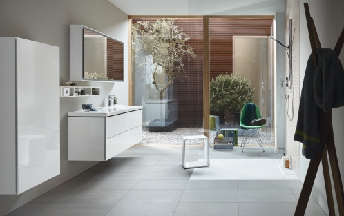 Тумба подвесная с раковиной Duravit L-Cube LC6928O4343 базальт матовый