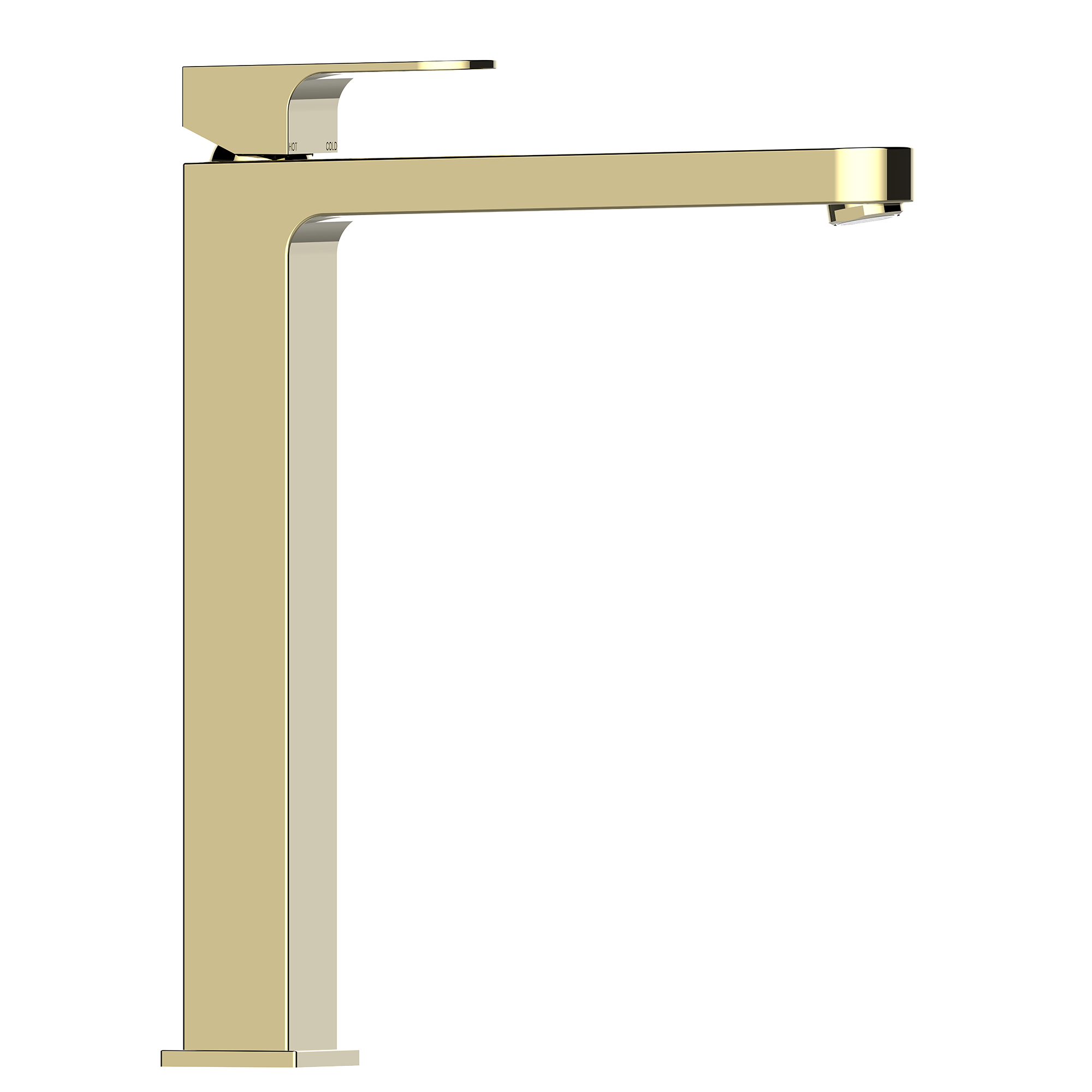 Высокий однорычажный смеситель для раковины BOSSINI GILLO Z00706.043 с донным клапаном, цвет Сатинированное золото