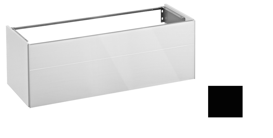 Тумба под умывальник Keuco Royal Reflex  34080 570000 корпус матовый лак/фасад стекло черный