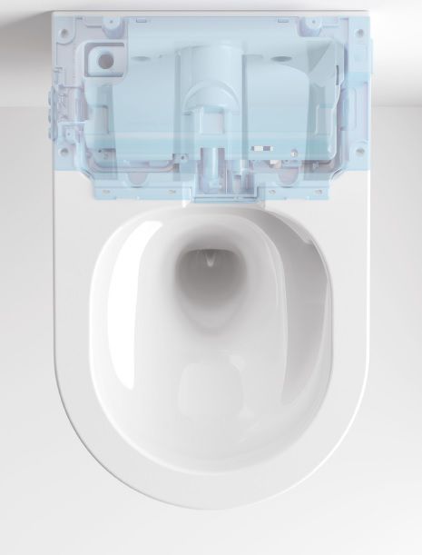 Подвесной умный безободковый унитаз GSI WClean 7418K09 590х375 мм, с модулем электронного биде и сиденьем Soft-Close, цвет Белый матовый