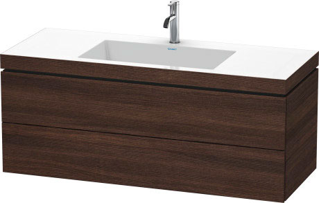 Тумба подвесная с раковиной Duravit L-Cube LC6929N5353 каштан темный