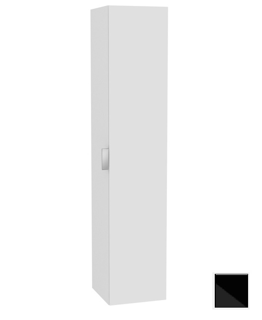 Шкаф - пенал высокий подвесной KEUCO EDITION 11 31330 570002 петли справа, 4 стеклянные полки, корпус матовый лак/фасад глянцевое стекло, чёрный