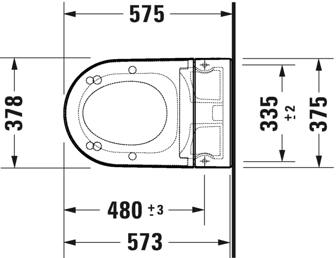 Подвесной унитаз Duravit ME By Starck 2510092000 для крышки-биде SensoWash Starck F