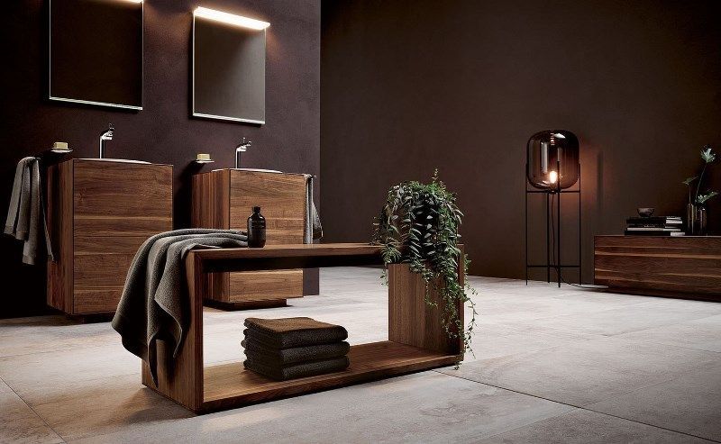 Тумба под умывальник Keuco Edition Lignatur 33372 800021 1400х400х535 мм отверстие по центру 1 ящик фасад и корпус из ореха