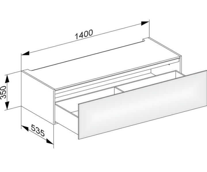 Модуль нижнего шкафа KEUCO EDITION 11 31313 140000 для встройки снизу, с одним выдвижным ящиком, корпус матовый лак/фасад глянцевое стекло, трюфель
