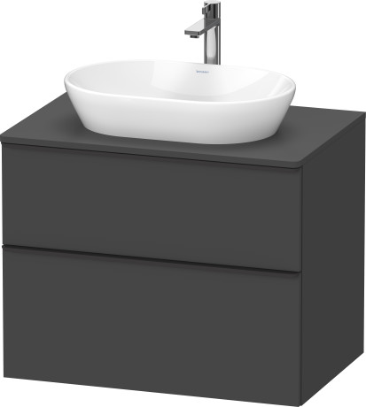 Тумба подвесная под раковину DURAVIT D-Neo DE496704949 800 мм х 550 мм, с консолью, с двумя выдвижными ящиками, графит матовый