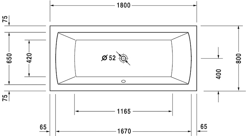 Акриловая встраиваемая ванна Duravit Daro 700028000000000 1800 х 800