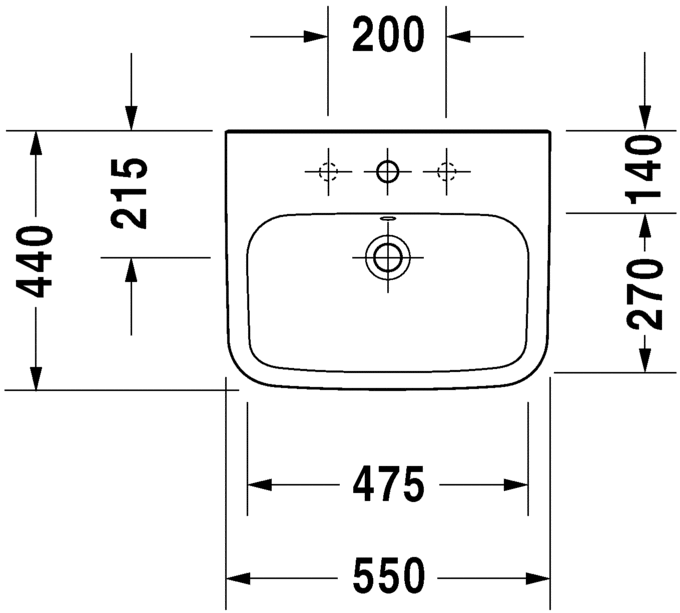 Раковина подвесная  Duravit Durastyle 2319550000 55х44см