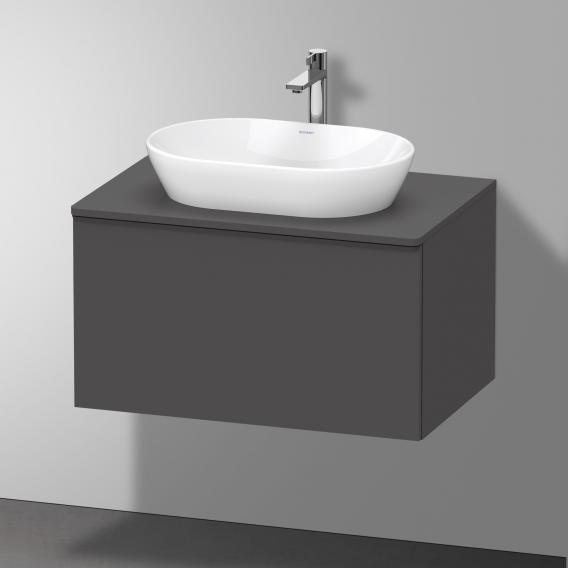 Тумба подвесная под раковину DURAVIT D-Neo DE494704949 800 мм х 550 мм, с консолью, с одним выдвижным ящиком, графит матовый
