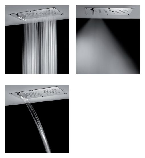 Встраиваемый мультифункицональный верхний душ из нержавеющей стали CARIMALI MYDREAM 23073XN/S-CRX 600 мм х 300 мм, хром