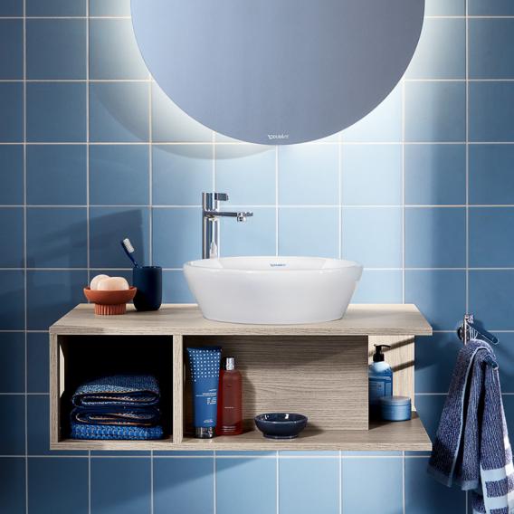 Тумба подвесная под раковину справа DURAVIT D-Neo DE493902222 1000 мм х 480 мм, с открытой боковой полкой слева и консолью, белый глянцевый