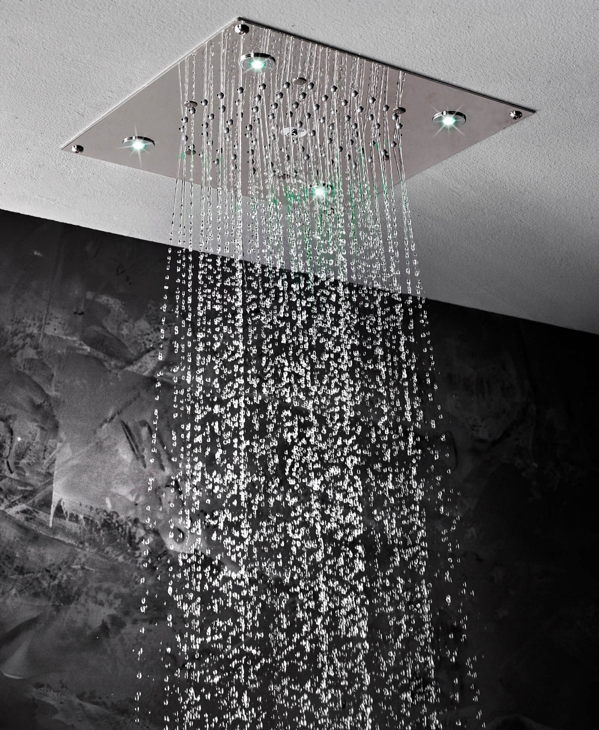 Верхний душ Bossini Cube Flat Light I01723 Хром с RGB хромотерапией