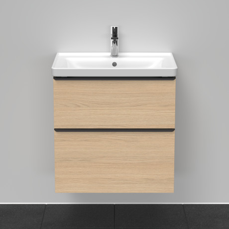 Тумба подвесная под раковину DURAVIT D-Neo DE435403030 634 мм х 452 мм, с выдвижным ящиком и выдвижным отделением, натуральный дуб
