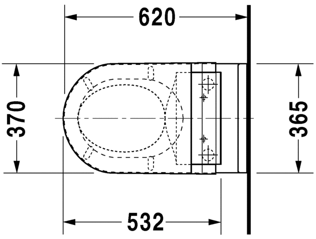 Унитаз подвесной Duravit Starck 3 22265900001 с вертикальным смывом, для крышки - биде SensoWash, c покрытием WonderGliss, белый