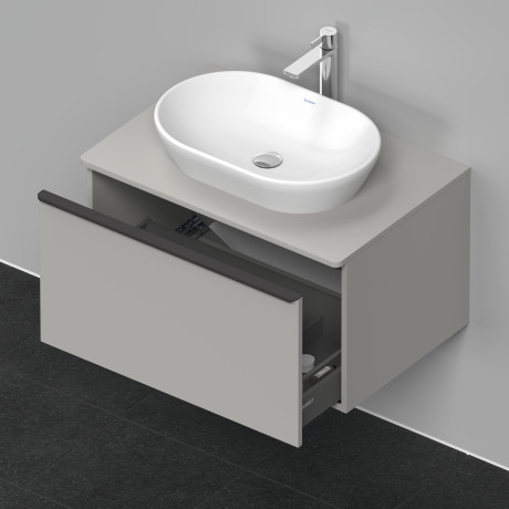 Тумба подвесная под раковину DURAVIT D-Neo DE494700707 800 мм х 550 мм, с консолью, с одним выдвижным ящиком, бетонно-серый матовый