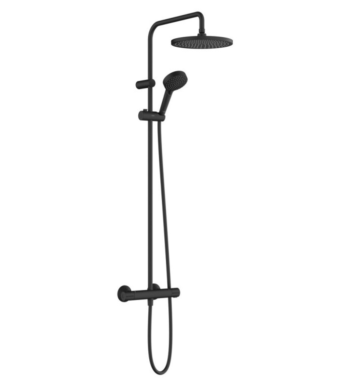 Душевая система HANSGROHE Vernis Blend 26426670 Showerpipe 240 1jet с термостатом, цвет Чёрный матовый