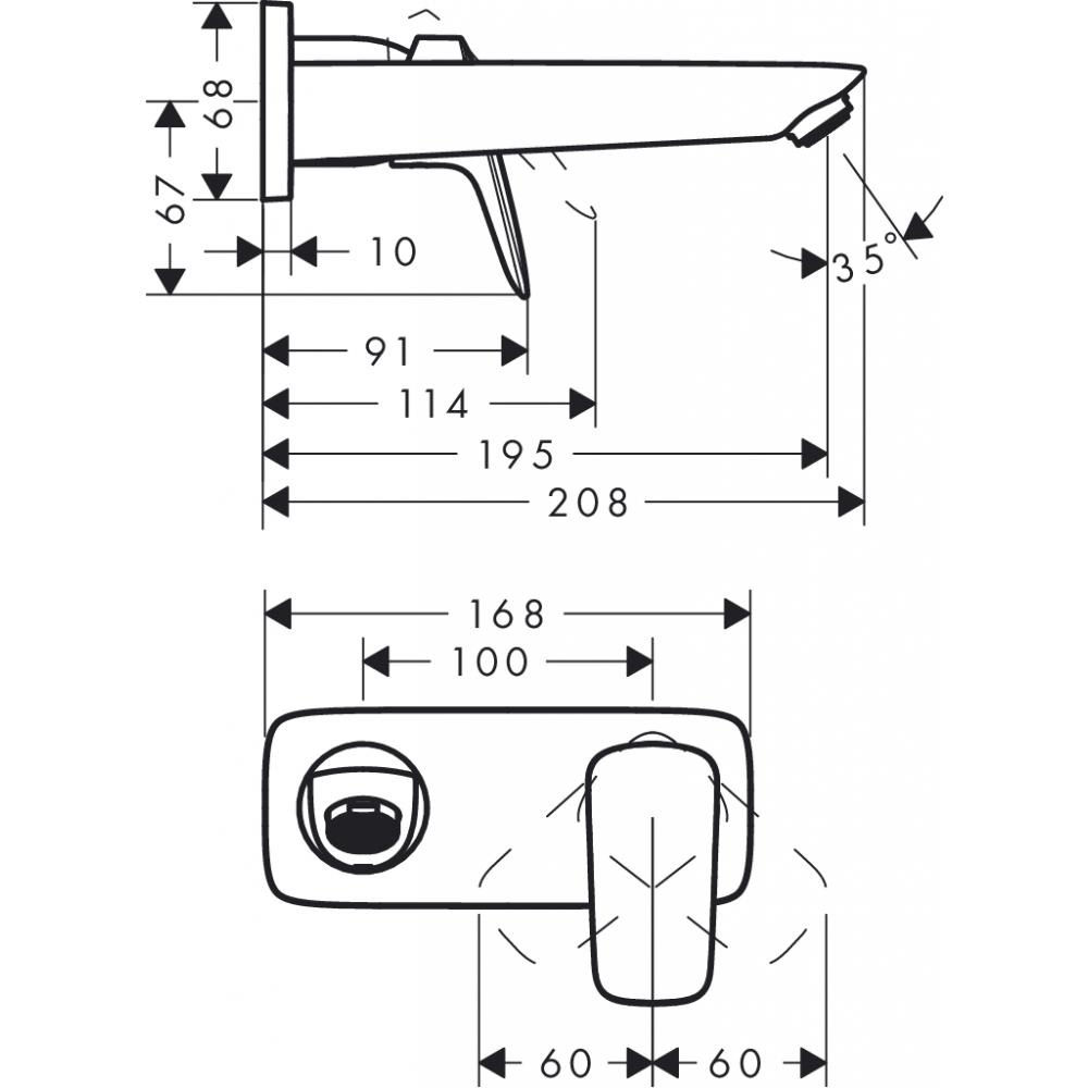 Смеситель для раковины Hansgrohe Logis 71220000 встраиваемый хром
