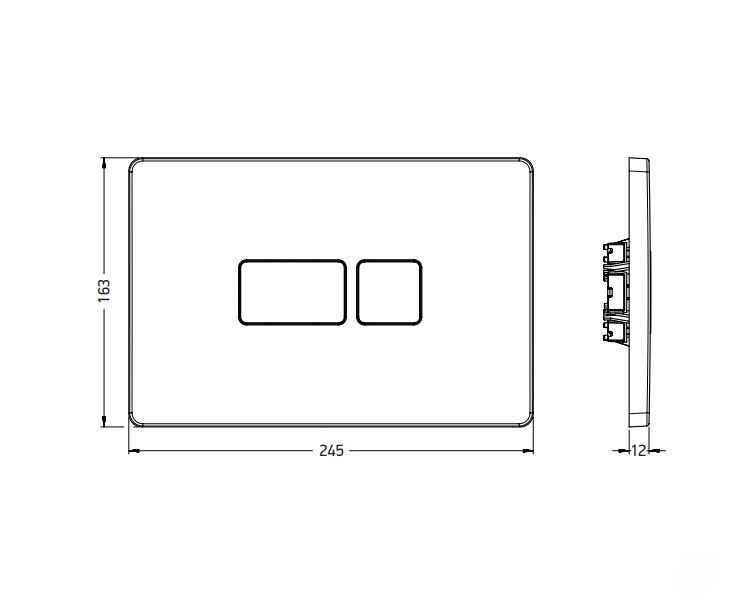 Клавиша смыва ARTCERAM A16 704.000.05  245х163 мм, 2 режима, с антибактериальным покрытием, белый глянцевый
