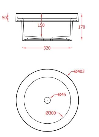Раковина круглая накладная/встраиваемая ARTCERAM FUORI SCALA TFL032 01 00 400 мм х 400 мм, без отверстия под смеситель, без перелива, белая глянцевая