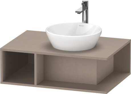 Тумба подвесная под раковину DURAVIT D-Neo DE495807575 800 мм х 550 мм, с консолью, с открытой полкой слева, лён