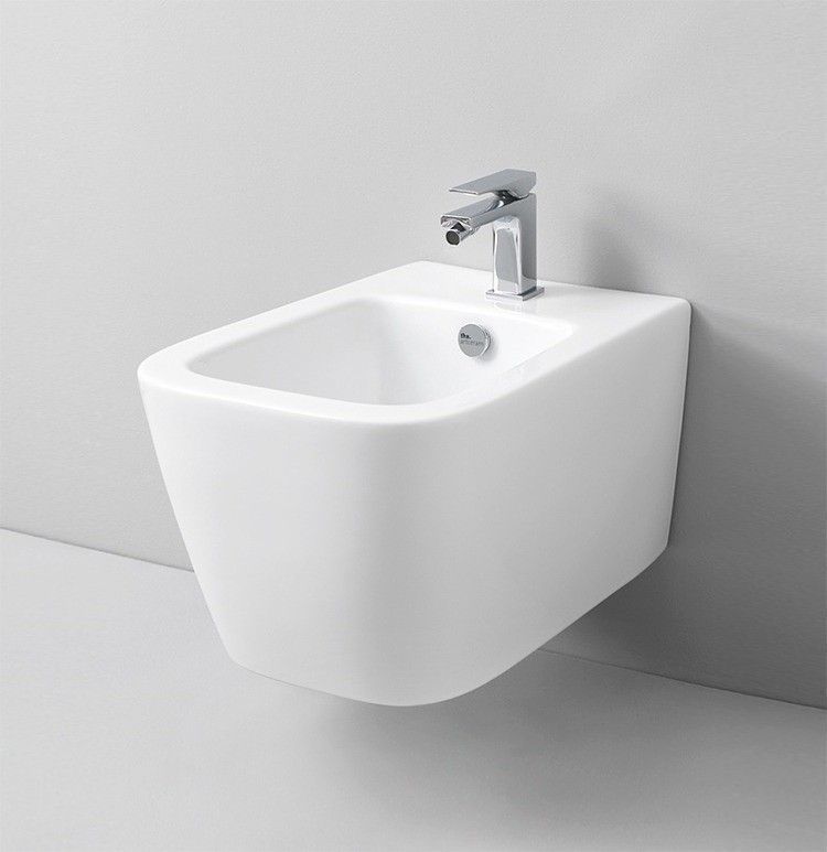 Биде повдесное ARTCERAM А16 ASB001 05 00 525 мм х 360 мм, с отверстием под смеситель, с переливом, цвет Белый матовый