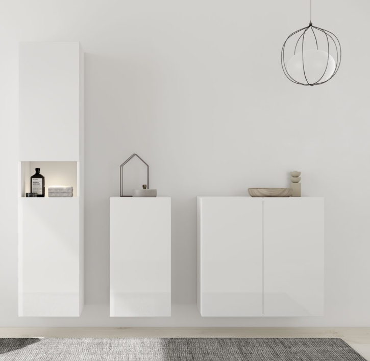 Средний шкаф KEUCO STAGELINE 32812 180000 360 мм х 800 мм х 782 мм, с 2 дверцами, с амортизаторами, кашемир/кашемир