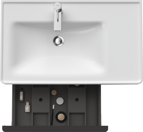 Тумба подвесная под раковину DURAVIT D-Neo DE425803030 784 мм х 452 мм, с выдвижным ящиком и открытой боковой полкой, натуральный дуб