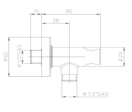 Держатель для ручного душа Bossini C12000.073 с шланговым подсоединением, чёрный матовый