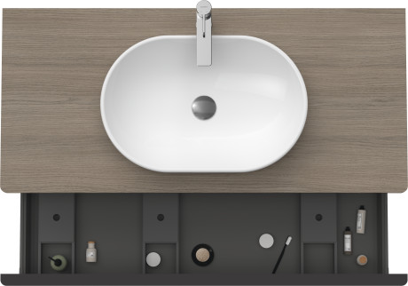 Тумба подвесная под раковину DURAVIT D-Neo DE494903535 1200 мм х 550 мм, с 1 выдвижным ящиком и консолью, дуб терра