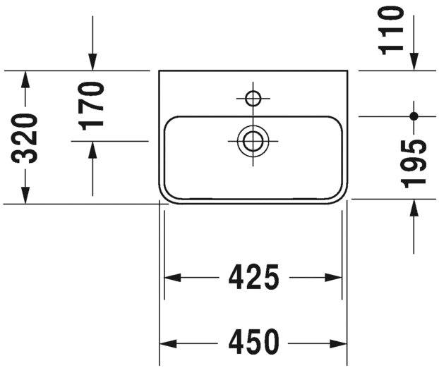 Раковина подвесная Duravit me by starck 0719450000 45х32см