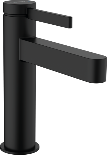 Смеситель для раковины HANSGROHE Finoris 76020670 110 мм, со сливным клапаном, чёрный матовый