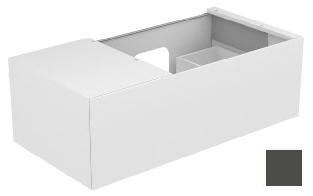 Тумба подвесная под раковину справа KEUCO EDITION 31154 390100 с одним выдвижным фронтом, с внутренней светодиодной подсветкой, корпус/фасад структурный лак, антрацит