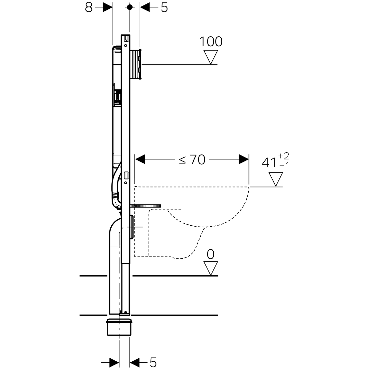 Инсталляция для подвесного унитаза Geberit Duofix 111.796.00.1 UP320 