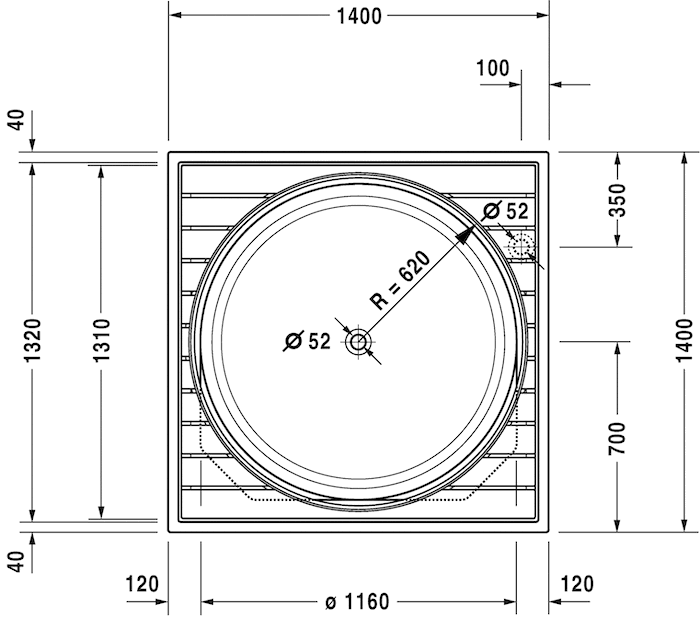 Акриловая встраиваемая ванна Duravit Blue Moon 700143000000000 1400 х 1400