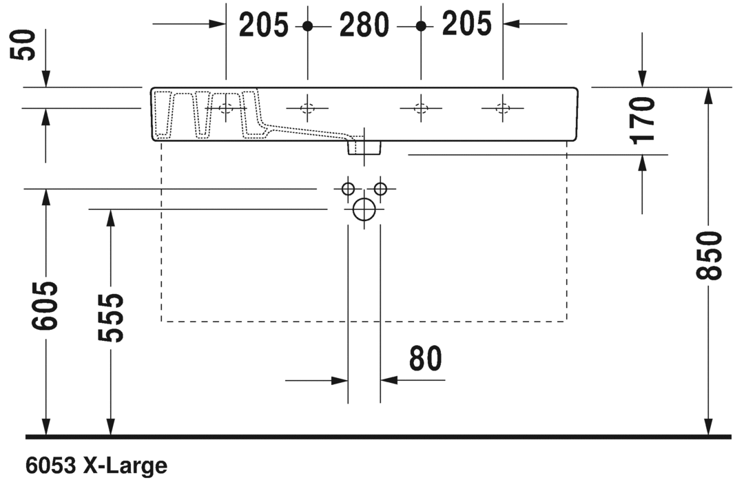 Раковина для мебели  Duravit Vero 0329100000 105х49 см