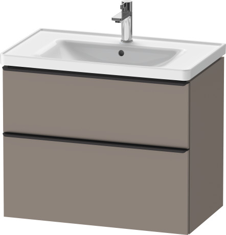 Тумба подвесная под раковину DURAVIT D-Neo DE43554343 784 мм х 452 мм, с выдвижным ящиком и выдвижным отделением, базальт матовый