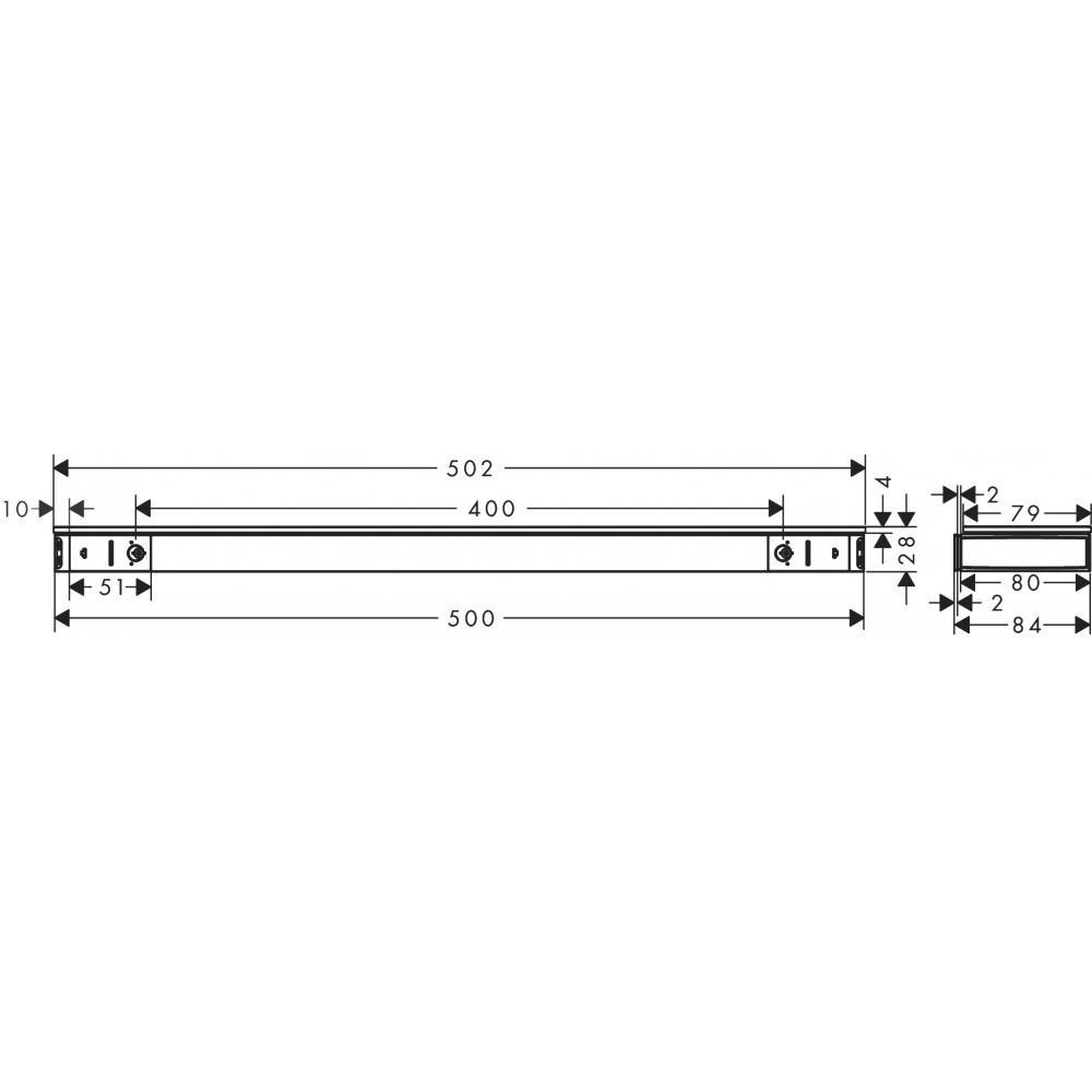 Полка в ванную комнату HANSGROHE Rainfinity 26844000 Хром