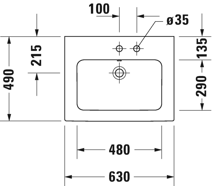 Раковина Duravit Me by Starck 2336630060 с без отверстия под смеситель, с переливом,  белая