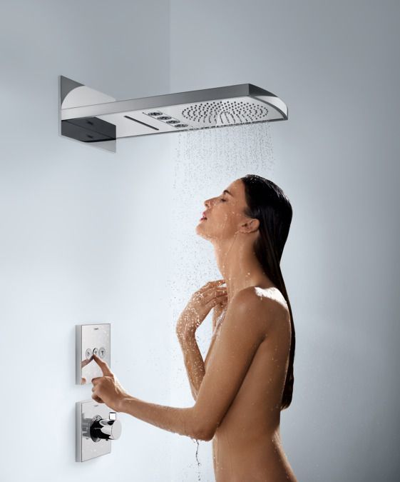 Квадратная наружная часть термостата Hansgrohe Shower Select Highflow 15760700 Цвет белый матовый