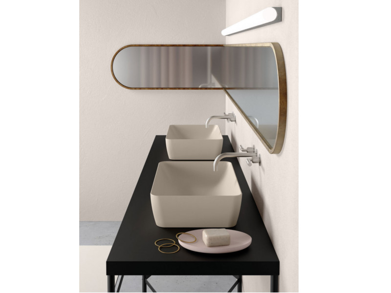 Раковина накладная GSI NUBES 903608 600 мм х 380 мм, без отверстия под смеситель, Creta Matte