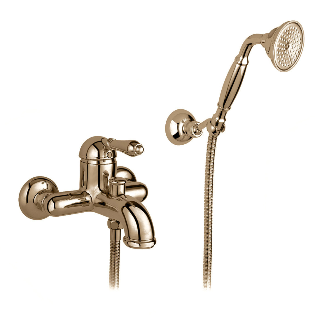 Смеситель для ванны NICOLAZZI MONOCOMANDO CLASSICO 3401BZ75 с ручным душем и шлангом, бронза
