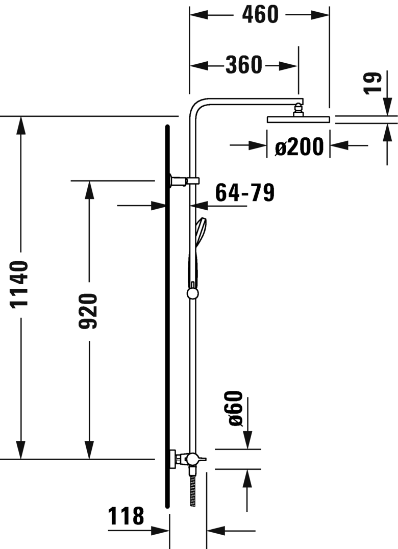 Душевая система для ванны Duravit B.1 B14280008010 , хром