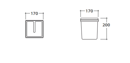 Контейнер с крышкой GLOBO OPI OP005CAR 170 мм х 200 мм, черный матовый