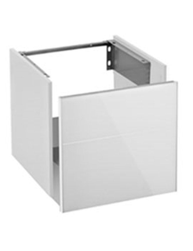 Тумба под раковину Keuco Royal Reflex 34040 210000 496x450x487 мм 1 ящик корпус белый глянец фасад белое стекло