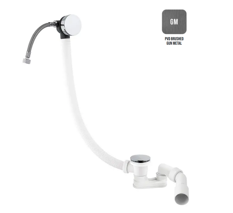 Слив-перелив для ванны ALMAR WASH BASIN E096003.GM с клапаном Pop-up, цвет Gun Metal